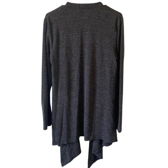 HELLO MELLO Flyaway Cardigan Lounge Sweater Heather Gray Size XL Asymmetrical - Picture 3 of 4